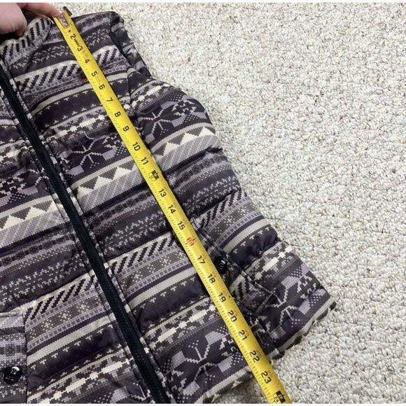 Tommy Hilfiger Puffer Vest S Pixelated Fair Isle Print Button Pockets Down Blend - Picture 9 of 9